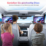 10.1 Inch DVD Player Car 2 Screens with 5 Hours Battery, 2 Headphones, Portable DVD Player Car TV for Children TV, Supports USB/SD, Region Free (1 Player + 1 Monitor)