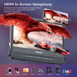 12 Zoll Auto-DVD-Player für Kinder mit HDMI-Eingang und Akku, Auto TV mit Wandladegerät, unterstützt USB/TF-Karte, AV-Ein- und -Ausgang, HD-Dekodierung, regionenfrei, letzter Speicher