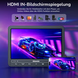 10,5 Zoll Auto DVD Player mit 5 Stunden Akuu, HDMI-Eingang, Kopfhörer, Tragbarer DVD-Player Auto TV Monitor Rücksitz für Kinder