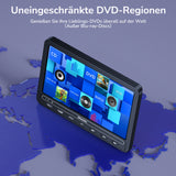 10,5 Zoll Auto DVD Player mit 5 Stunden Akuu, HDMI-Eingang, Kopfhörer, Tragbarer DVD-Player Auto TV Monitor Rücksitz für Kinder