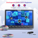 Lecteur DVD d'appui-tête de type disque à 2 écrans de 12 pouces avec écouteurs entrée/sortie HDMI USB AV