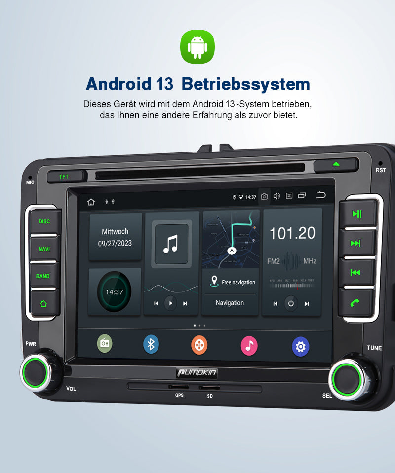 VW Autoradio Android 10 Doppel Din Radio mit Navi Bluetooth