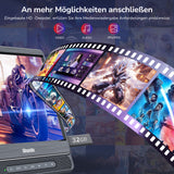 12 Zoll Auto-DVD-Player für Kinder mit HDMI-Eingang und Akku, Auto TV mit Wandladegerät, unterstützt USB/TF-Karte, AV-Ein- und -Ausgang, HD-Dekodierung, regionenfrei, letzter Speicher