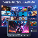 10,5 Zoll Auto DVD Player mit 5 Stunden Akuu, HDMI-Eingang, Kopfhörer, Tragbarer DVD-Player Auto TV Monitor Rücksitz für Kinder