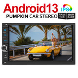 【Requires manual upgrade】Pumpkin 7 inch double DIN Android 13 integrated DAB car radio with navigation Bluetooth