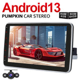 Pumpkin 1 Din Android 12 car radio with built-in Carplay Bluetooth navigation, supports DAB+ 4G WIFI DSP camera