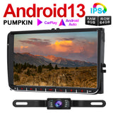 Pumpkin AA0729B - Double Din 9 inch touchscreen VW quad-core Android 11 car radio with camera