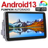 Pumpkin Radio Update 2 Din 10.1"Android 13 Autoradio mit Eingebautem Carplay Bluetooth Navi, Unterstützt DAB + WIFI 4G USB SD OBD2 (4+64GB)