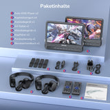 Tragbarer 12-Zoll-Doppel-DVD-Player mit HDMI-Eingang und wiederaufladbarem Akku, Auto-Kopfstützen-Player für Kinder mit Kopfhörern