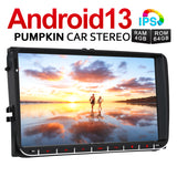 Pumpkin Doppel Din Android 13 Autoradio für VW Golf 5 Golf 6 mit 9 Zoll 1280*720 IPS Großem Bildschirm, Bluetooth Navi DAB+ Android Auto(4GB+64GB)